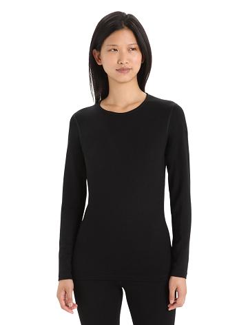 Dámské Jeden kus a sady Icebreaker Merino 260 Tech Long Sleeve Crewe Thermal Top Černé | CZ 1185QMAZ